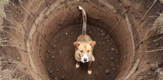 На Одещині рятувальники витягнули собаку, що опинився у триметровій ямі