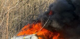 Російський дрон атакував поліцейське авто на Сумщині, без постраждалих