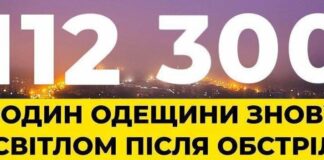 На Одещині знову зі світлом понад 112 тисяч осель