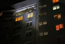 Удар дроном-камикадзе по многоэтажке Харькова: две женщины пострадали, в здании выбиты окна