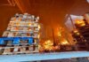 Удар рф по Днепру 3 июня — более 100 спасателей тушат пожар на складах